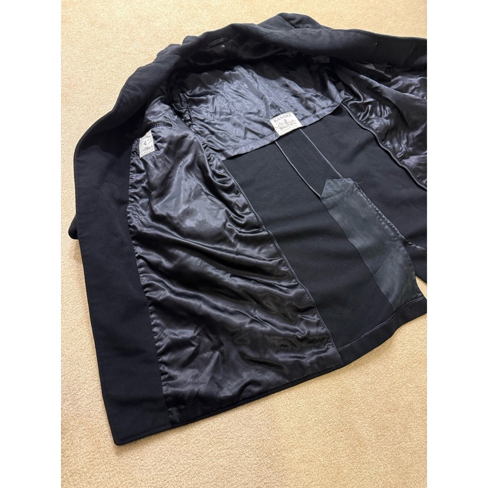 Hickey Freeman Cashmere? Wool? Trench Over Coat Black - Picture 6 of 14